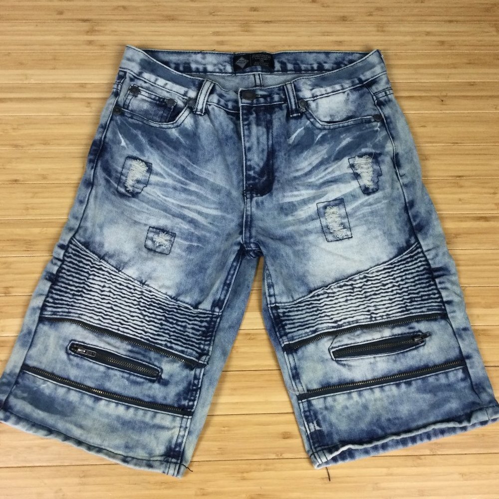Road Narrows Acid Wash Jean Shorts 18